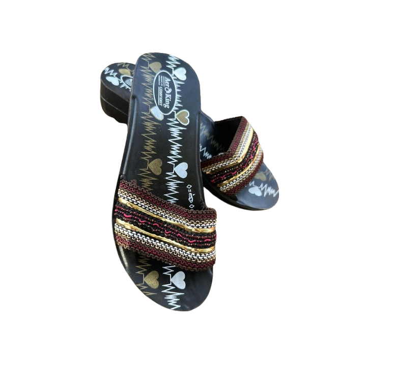 Glittery Embellished Slippers 038