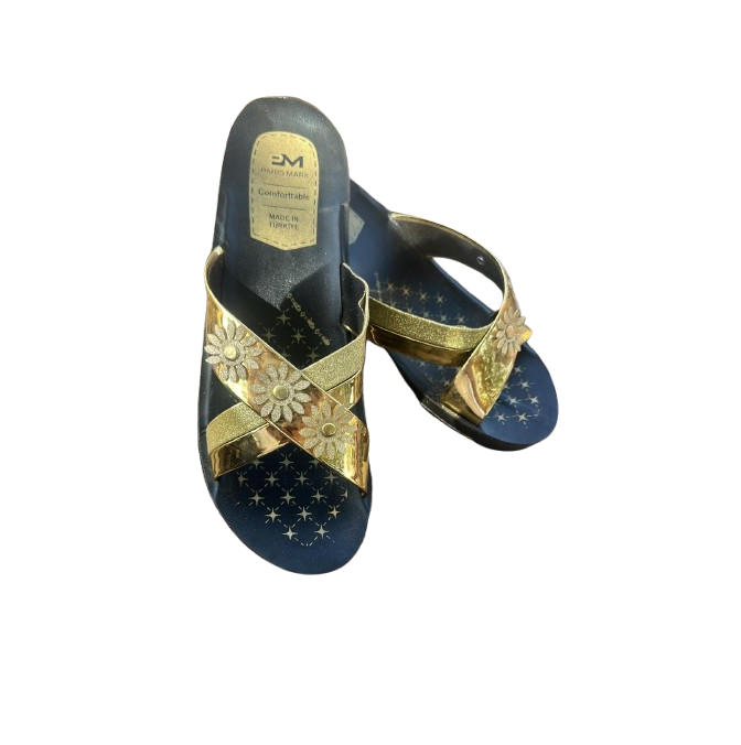 Glittery Embellished Slippers 040