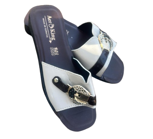 Glittery Embellished Slippers 046
