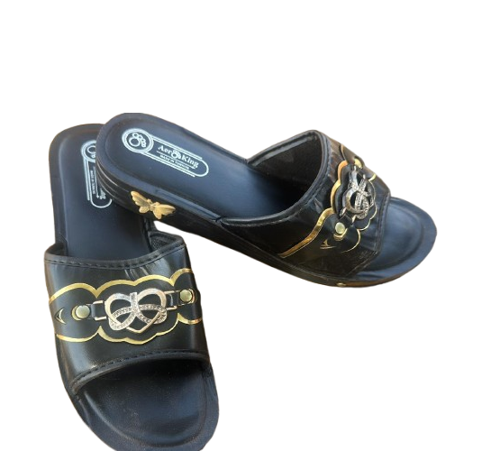 Glittery Embellished Slippers 056