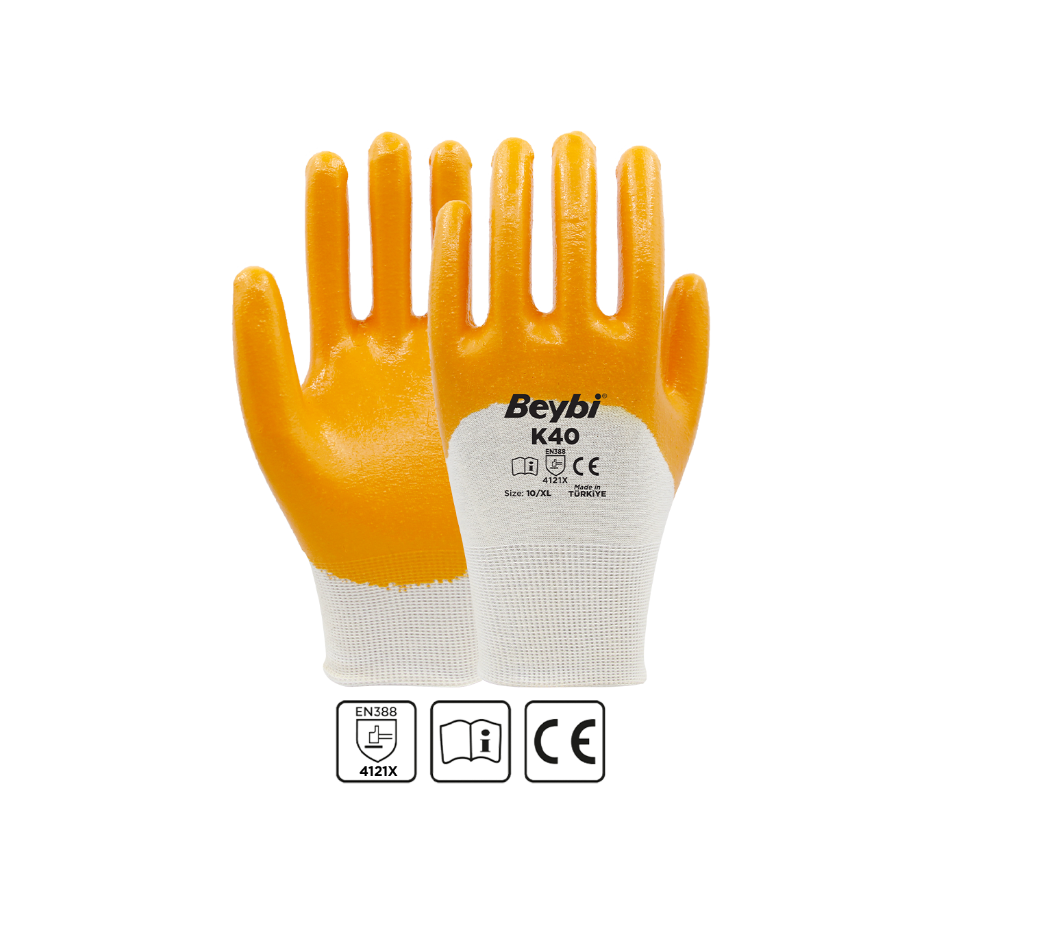 Nitrile Coated Cotton and Polyester Knitted Gloves