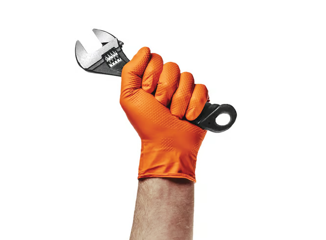 Extra Thick Nitrile Diamond Textured Gloves