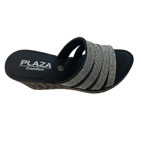 Platform Heel Glittery Rhinestone Slipper 034