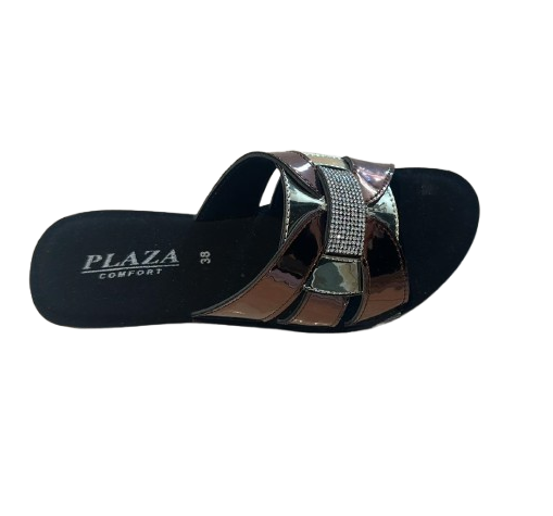 Platform Heel Glittery Rhinestone Slipper 043