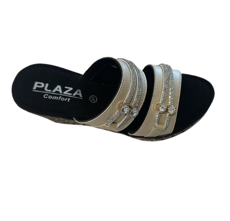 Platform Heel Glittery Rhinestone Slipper 035