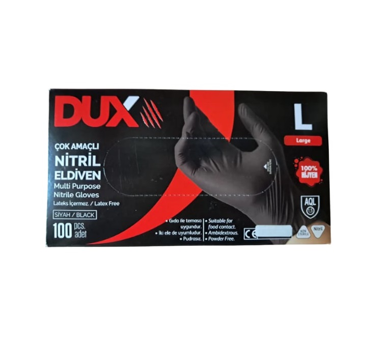 Platinum Black Nitrile Gloves L