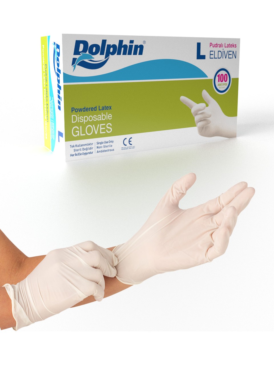 Powdered White Latex Gloves